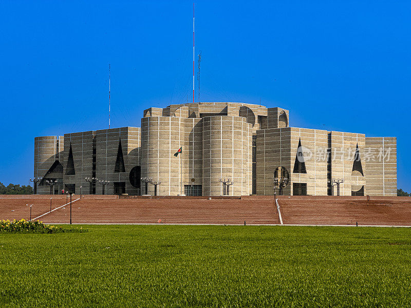 达卡国家议会大厦。Jatiya Sangsad Bhaban。孟加拉国纪念碑。达卡市的标志性建筑